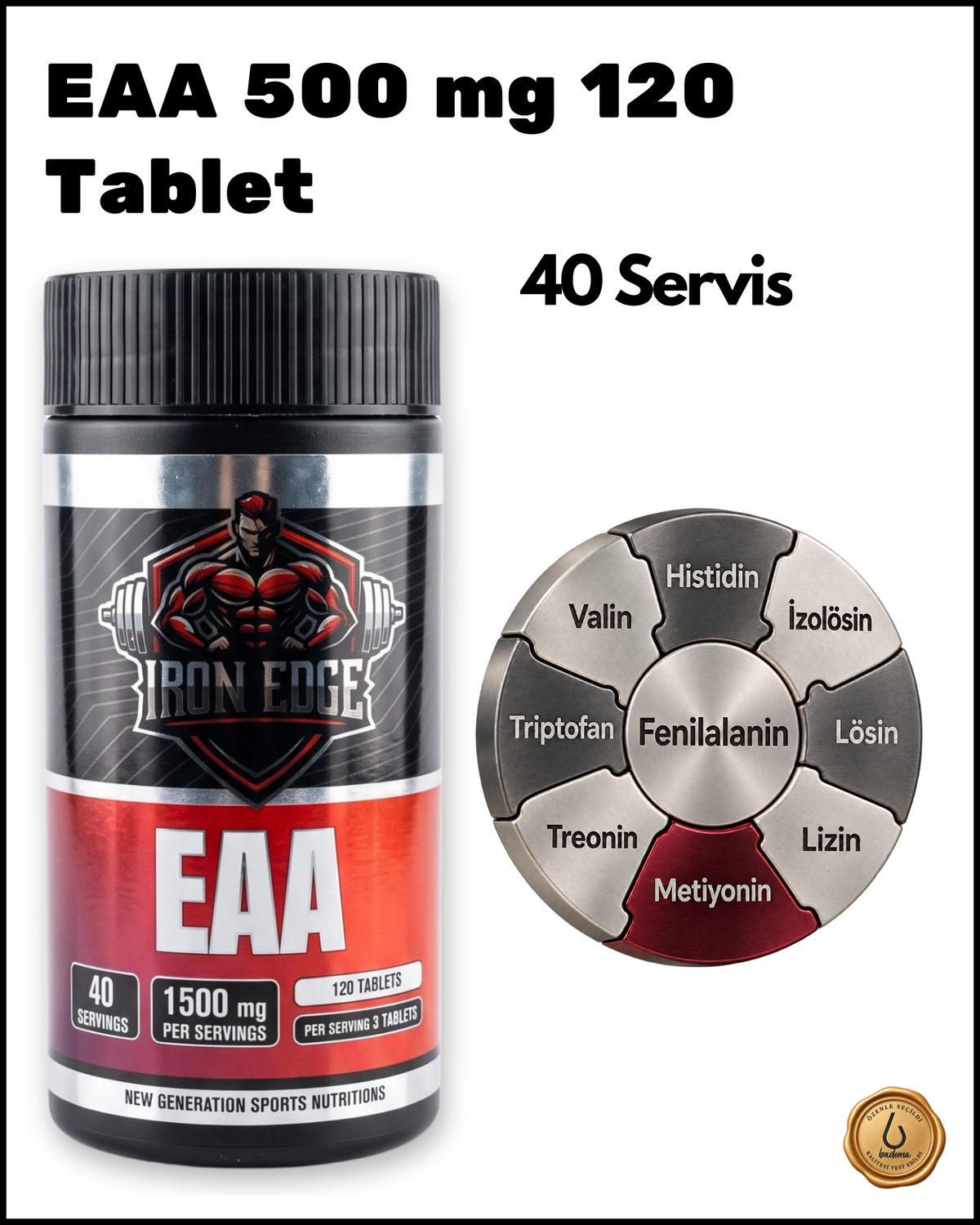 EAA 9 Temel Amino Asit 500 mg 120 Tablet