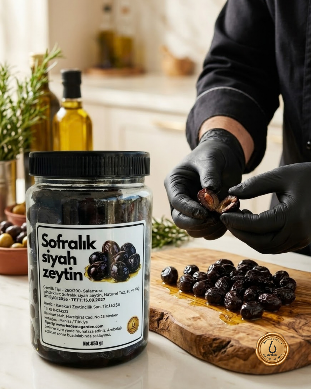 Gemlik Tipi Sofralık Zeytin 650 gr 260-290 Salamura