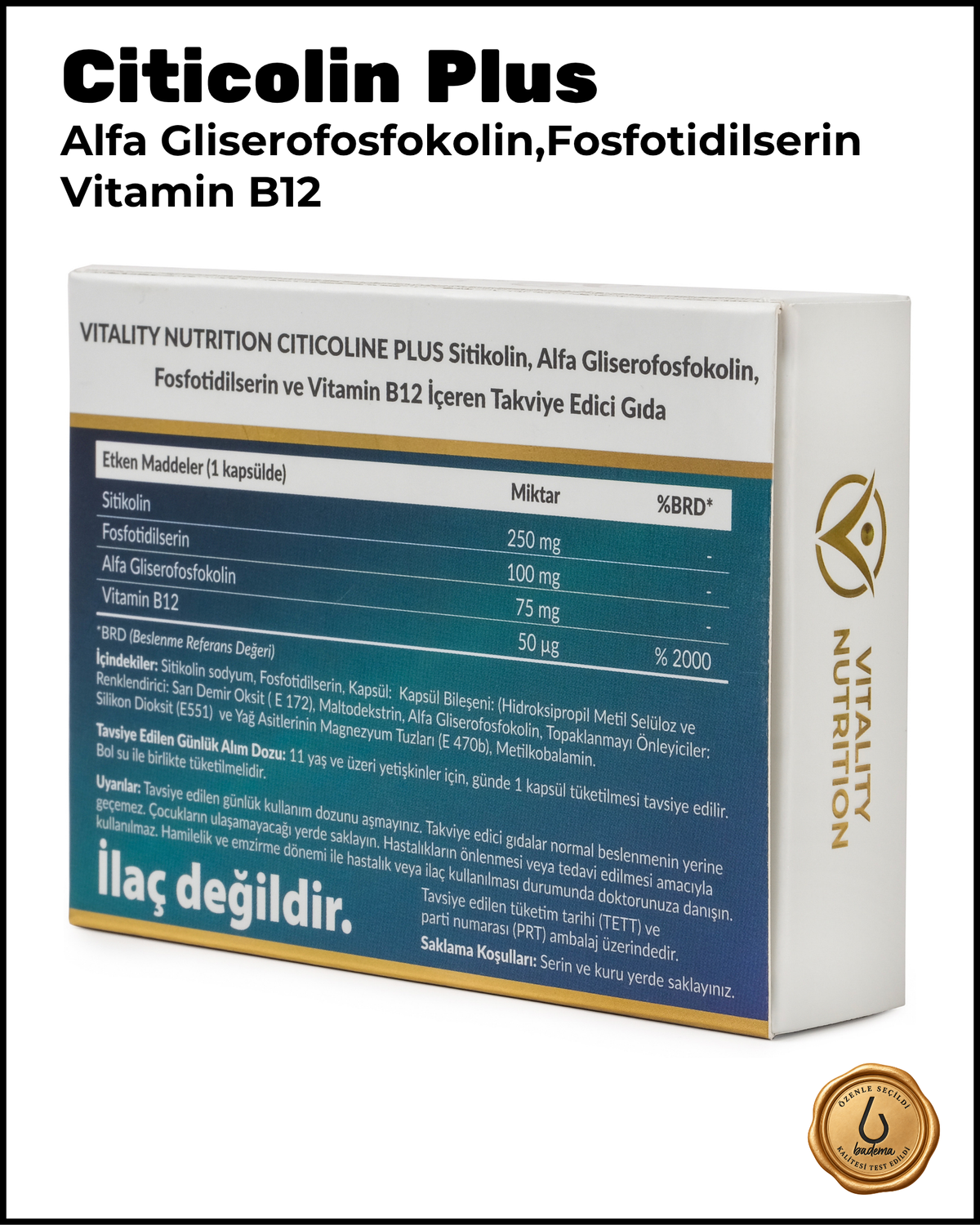 Citicolin Plus 30 Kapsül 250 mg