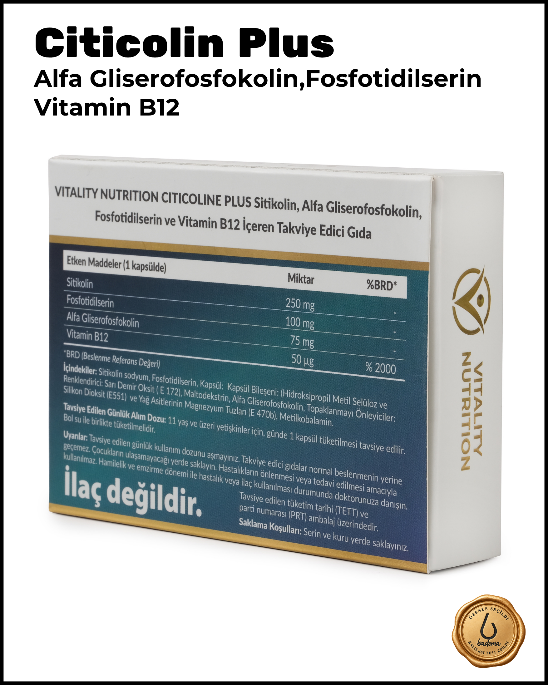 Citicolin Plus 30 Kapsül 250 mg