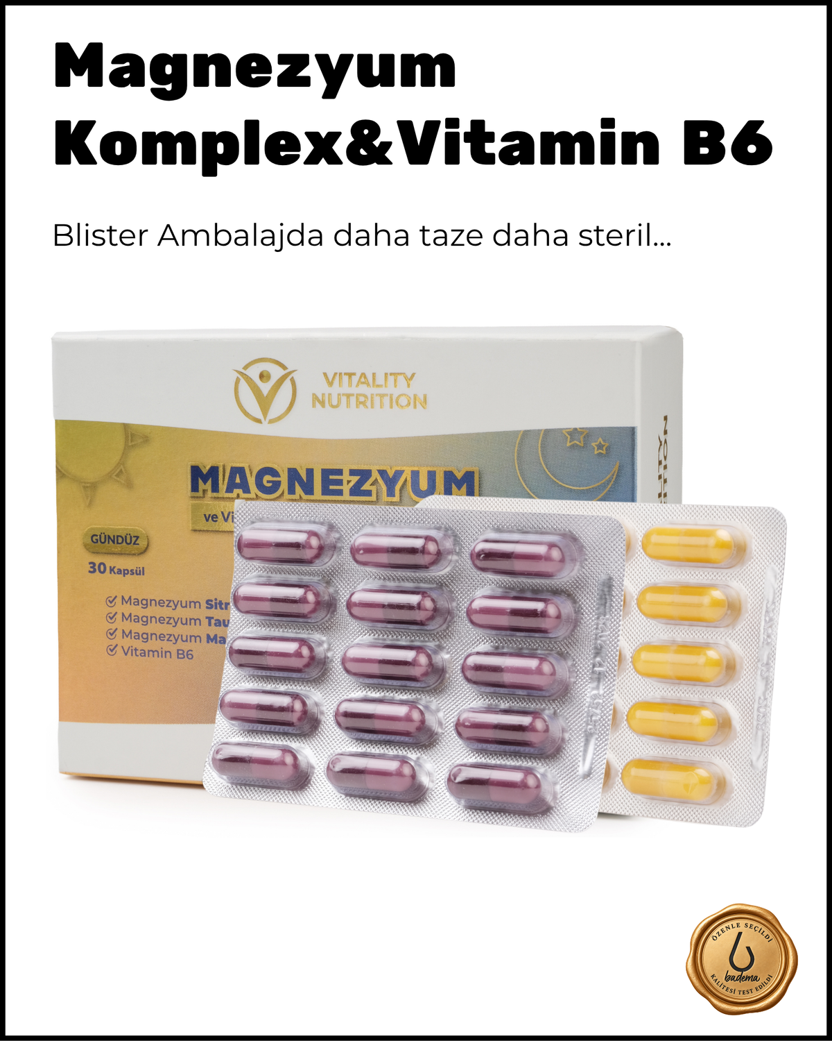 Magnezyum Komplex&Vitamin B6 Gece/Gündüz Özel Formül 200 mg