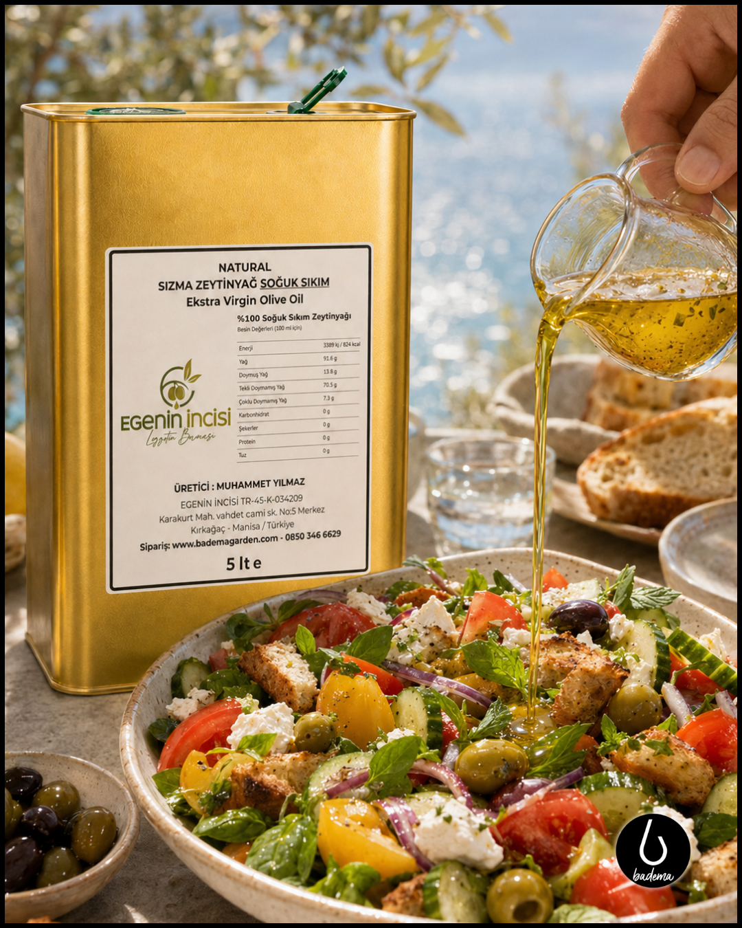 Natural Sızma Zeytinyağ 0.3 asit / Soğuk Sıkım 5 Lt