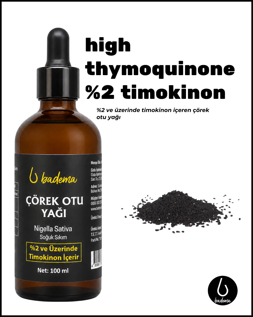 Çörek Otu Yağı Nigella Sativa 100 ml