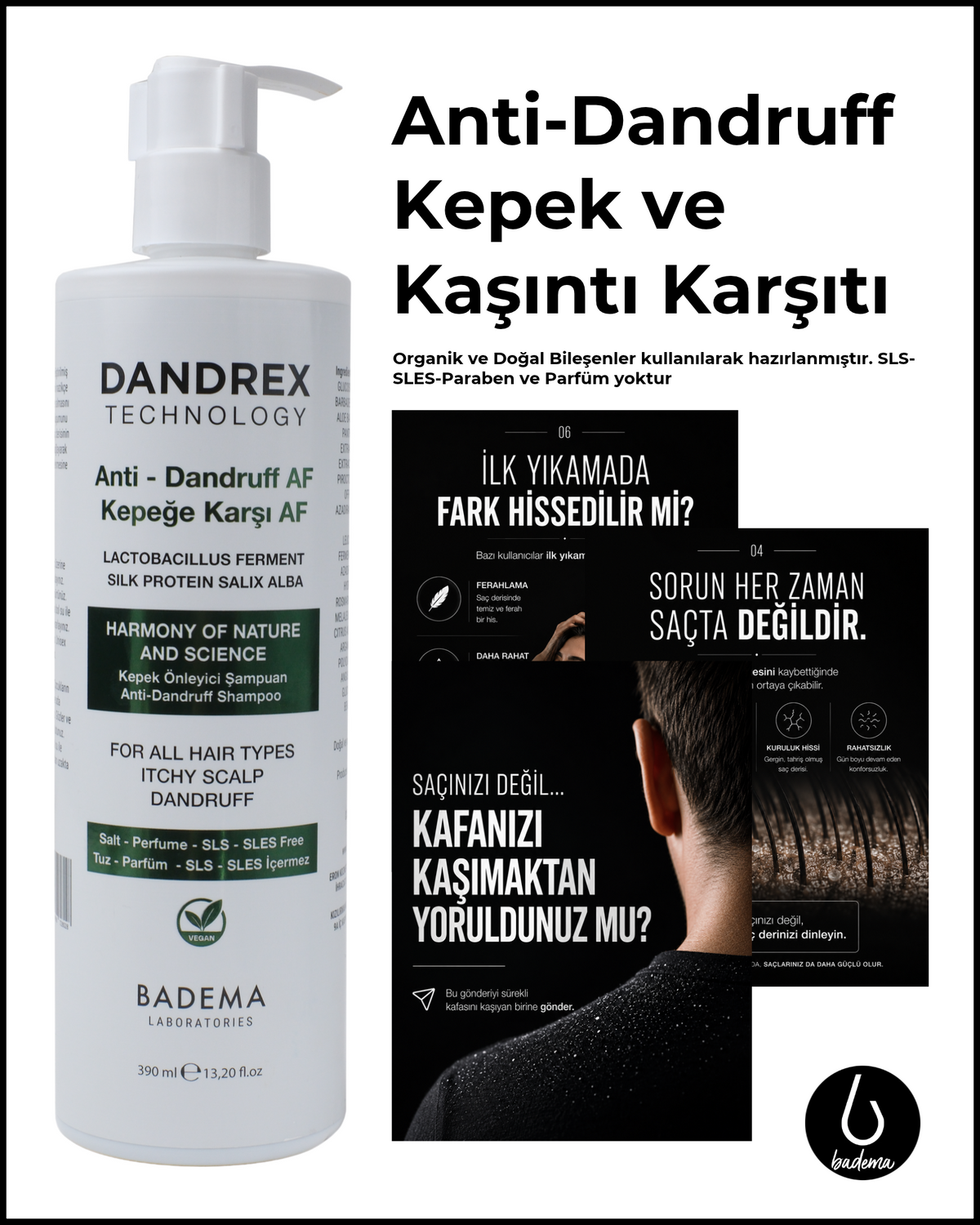 DANDREX Anti-Dandruff Kepek ve Kaşıntı Karşıtı Şampuan