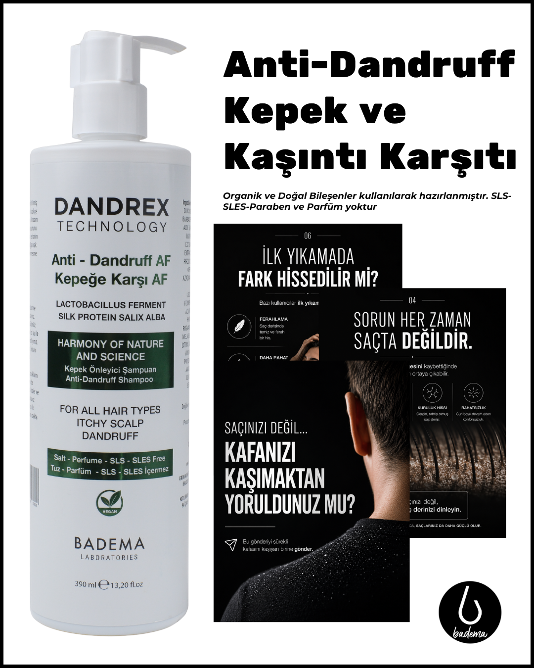 DANDREX Anti-Dandruff Kepek ve Kaşıntı Karşıtı Şampuan