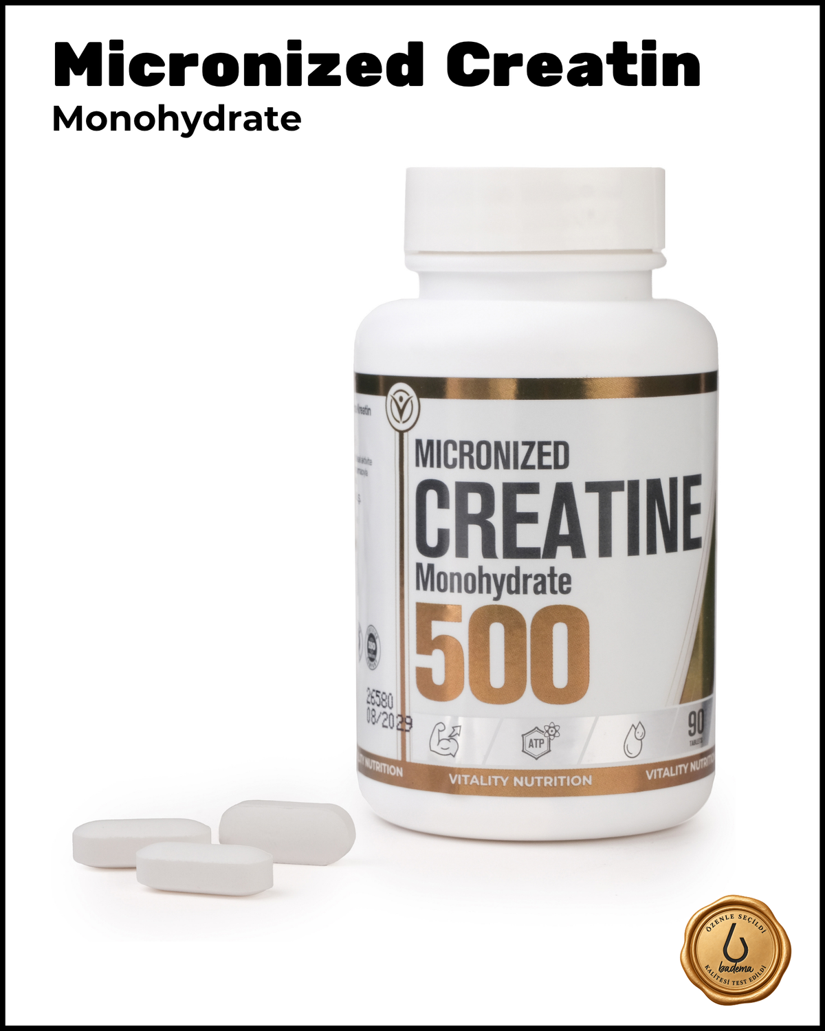 Creatin Micronized Monohydrate 500 mg 90 Tablet