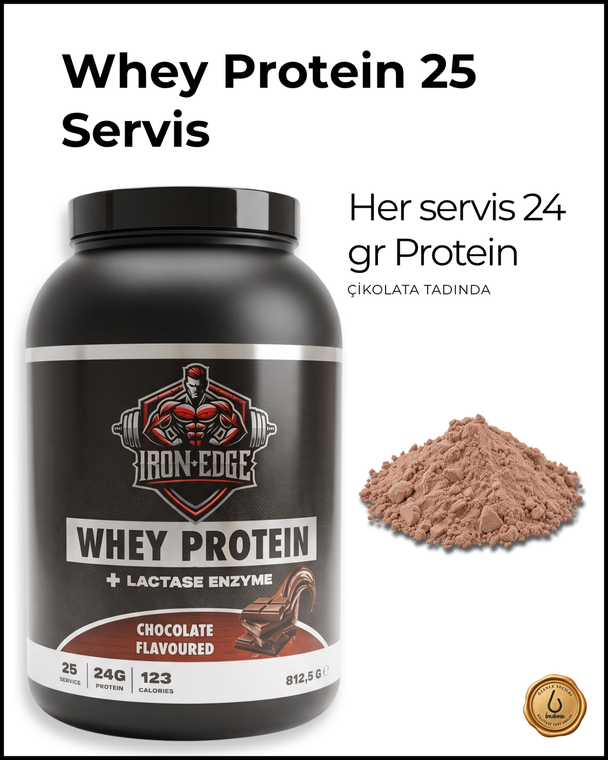 Whey Protein 25 Servis Çikolata Tadında 812.5 Gr