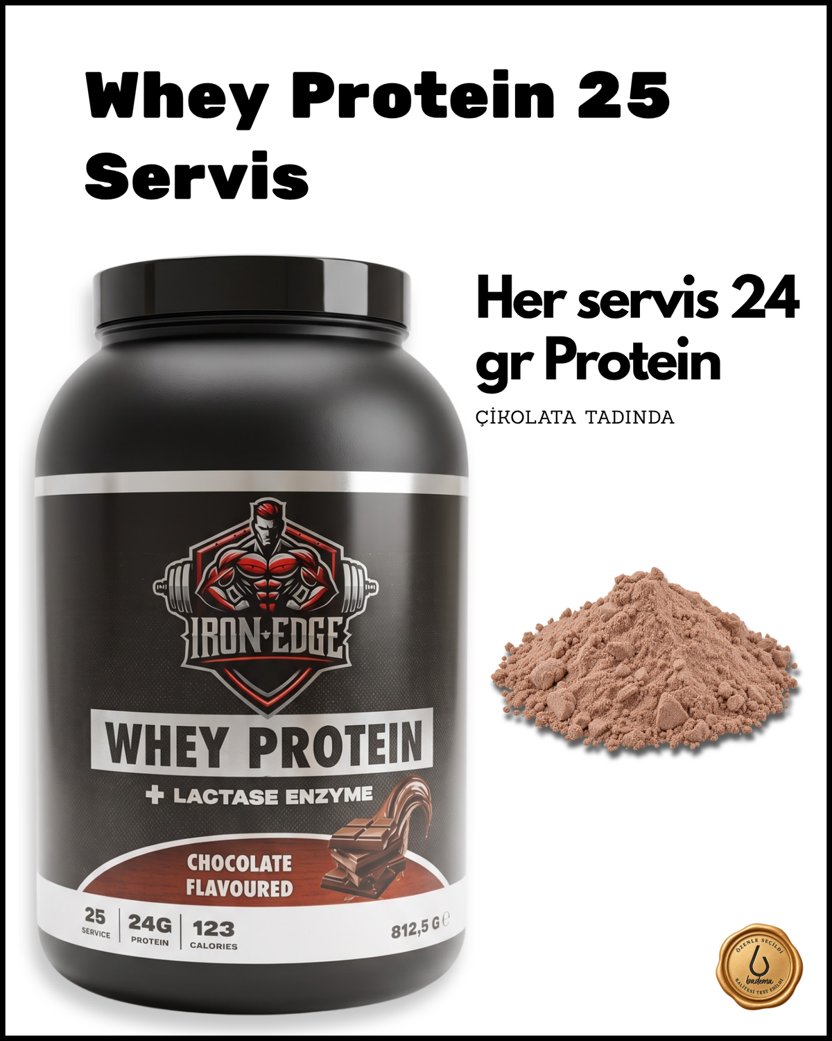 Whey Protein 25 Servis Çikolata Tadında 812.5 Gr
