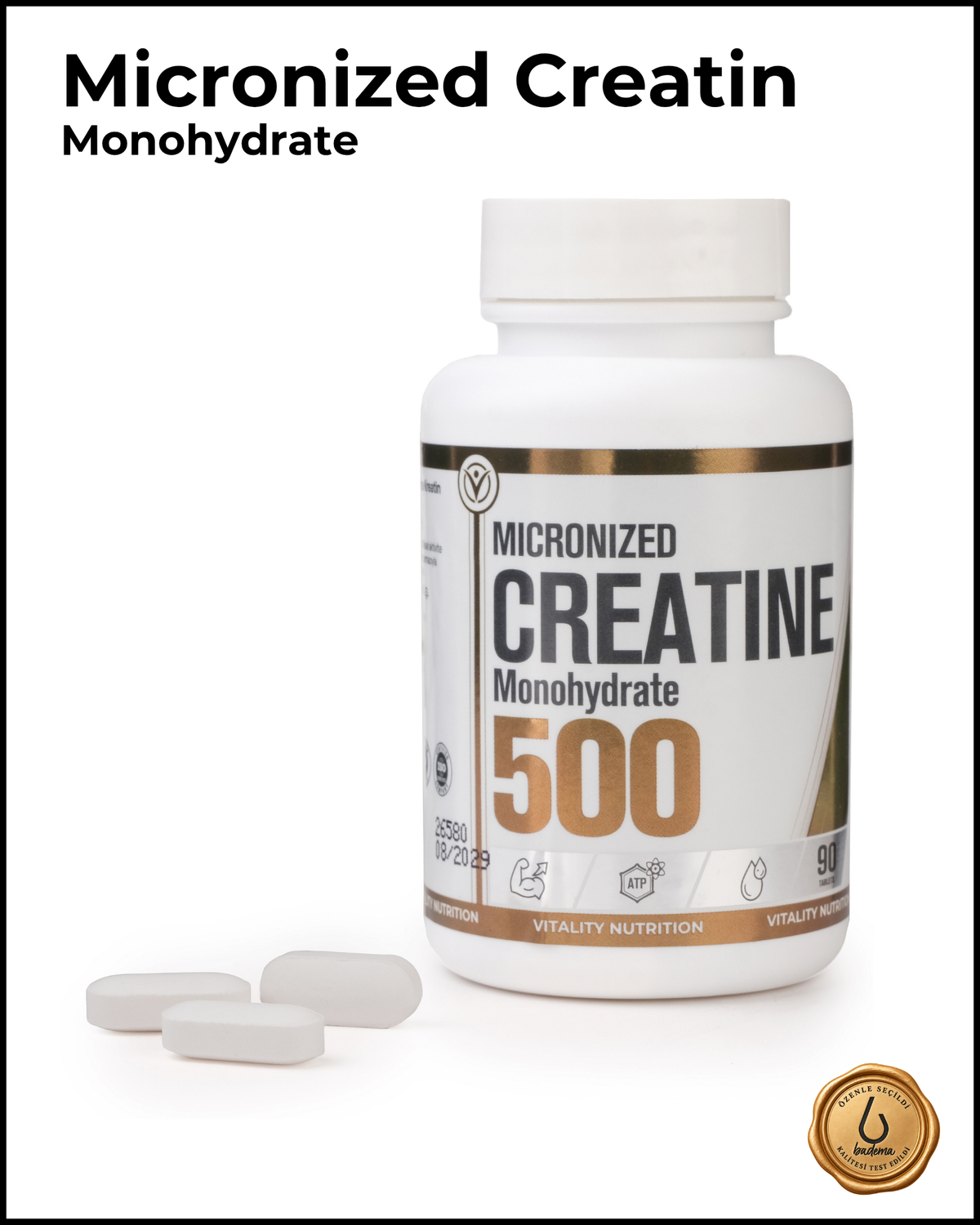 Creatin Micronized Monohydrate 500 mg 90 Tablet