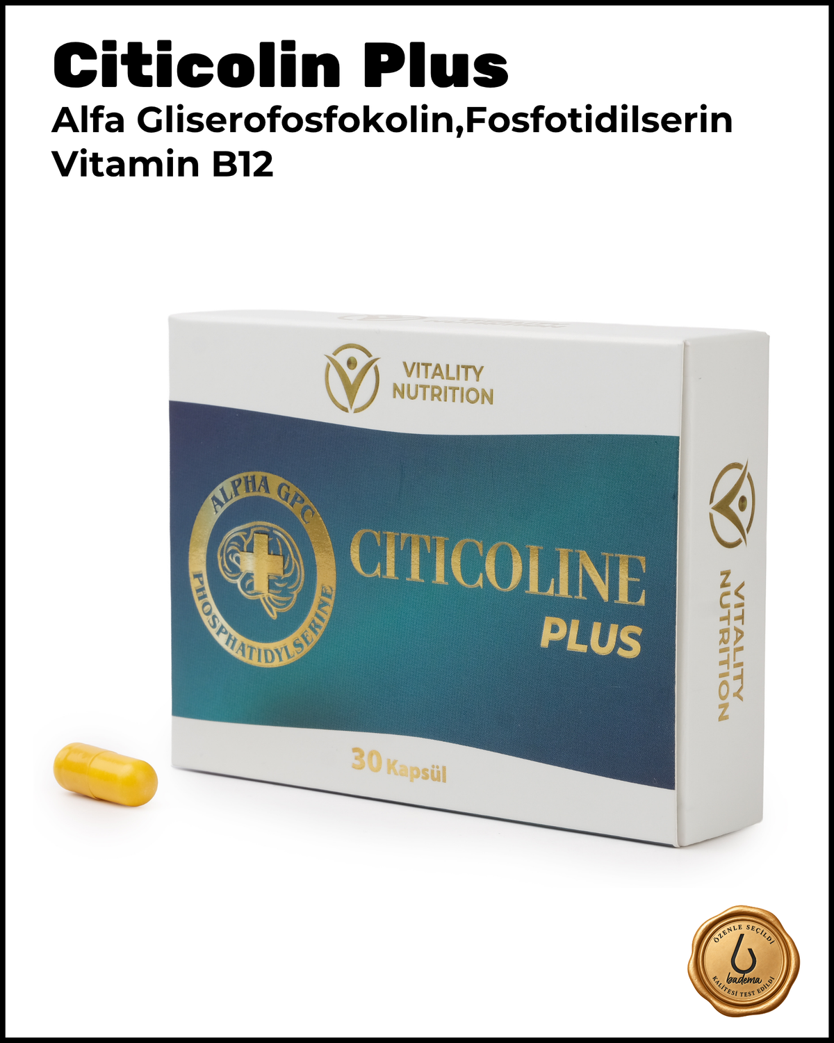 Citicolin Plus 30 Kapsül 250 mg