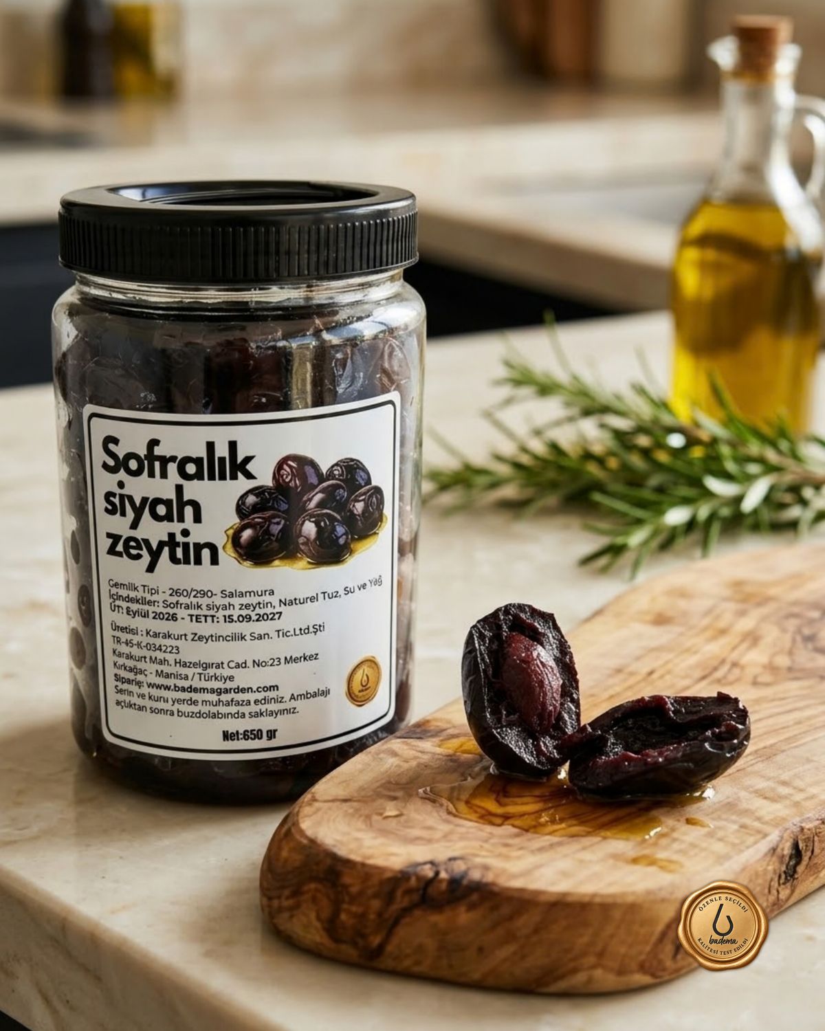 Gemlik Tipi Sofralık Zeytin 650 gr 260-290 Salamura