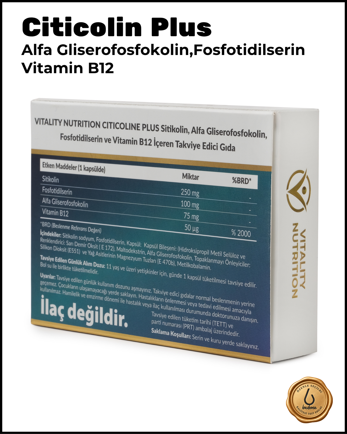 Citicolin Plus 30 Kapsül 250 mg