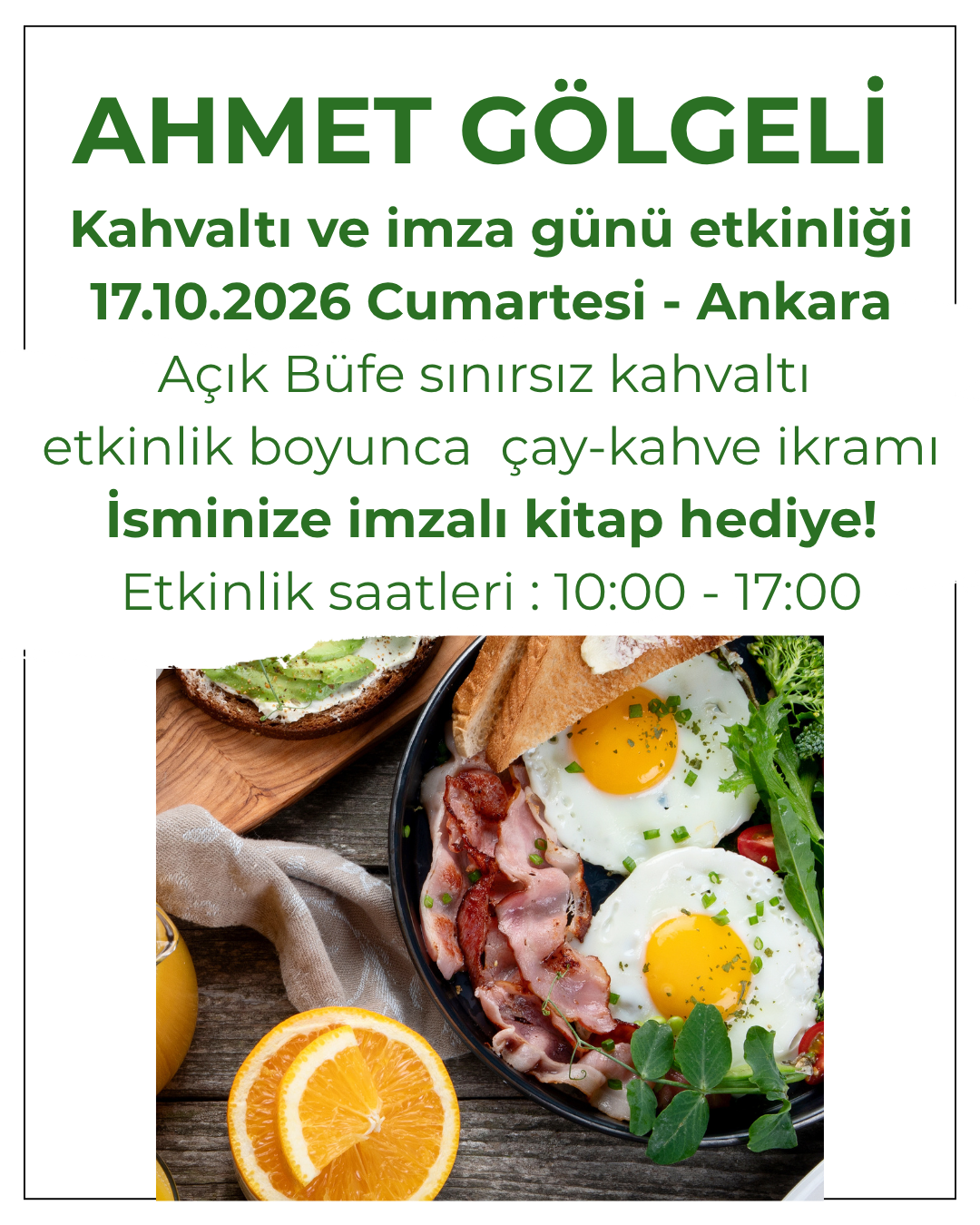 Ahmet Gölgeli İmza Günü ve Kahvaltı Etkinliği